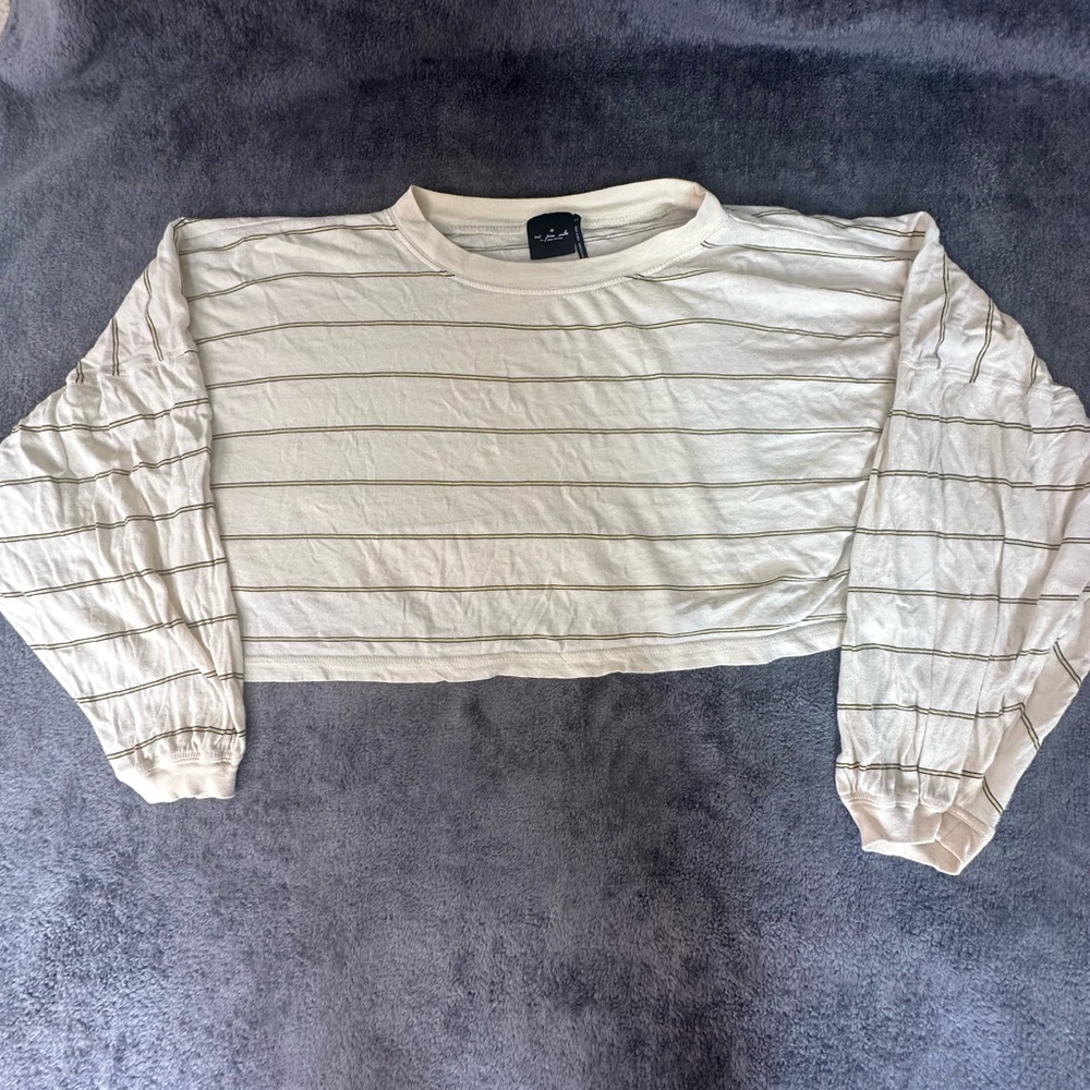 Urban Outfitters Cream Striped Crop Top